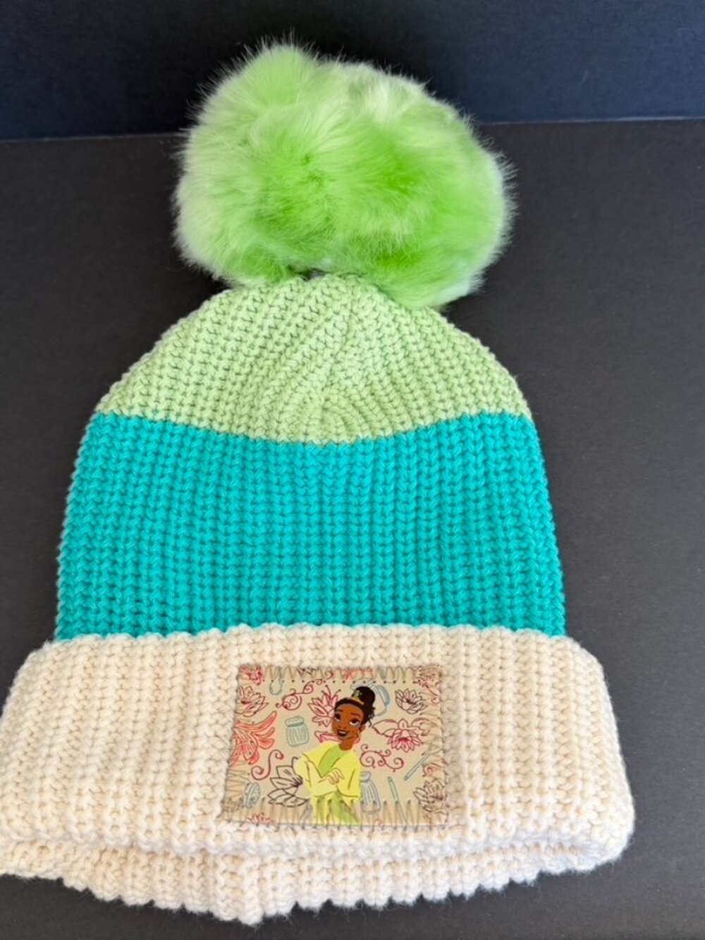 Disney X Love Your Melon Tiana Princess and the Frog Detachable Pom Beanie NEW